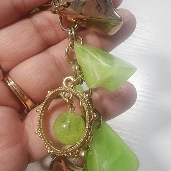 Brass & Lime Organic Charm Bracelet. - Picture 4 of 5